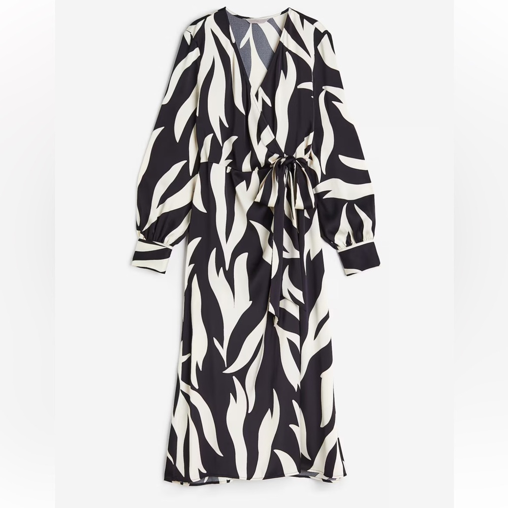 H&M ballon sleeve wrap dress